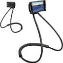 Gooseneck Cell Phone Holder, Universal Mobile Phone Stand, Lazy Bracket, 360 Rotating Free Neck Phone Holder, DIY Flexible Mount Stand with Multiple Function (Black)