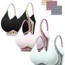 HBselect Jelly Bras for Women No Underwire Comfort Wireless Push Up Bras Seamless Tshirt Bralettes for Women XL