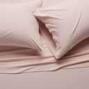 Amazon Basics 4 Piece Breathable 100% Cotton Jersey Knit Bed Sheet Set, Includes Flat and Fitted Sheets, Pillowcase, Queen, Blush