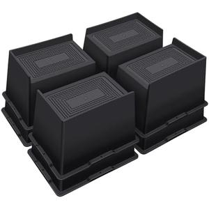 ANNKUT Bed Risers 5 Inch Heavy Duty,Oversized Couch Risers, Extra Wide Furniture Risers for Sofa Table Desk Headboard Chair Lifting,Rectangle Risering Blocks Support 6000 lbs(8 Pack Black)