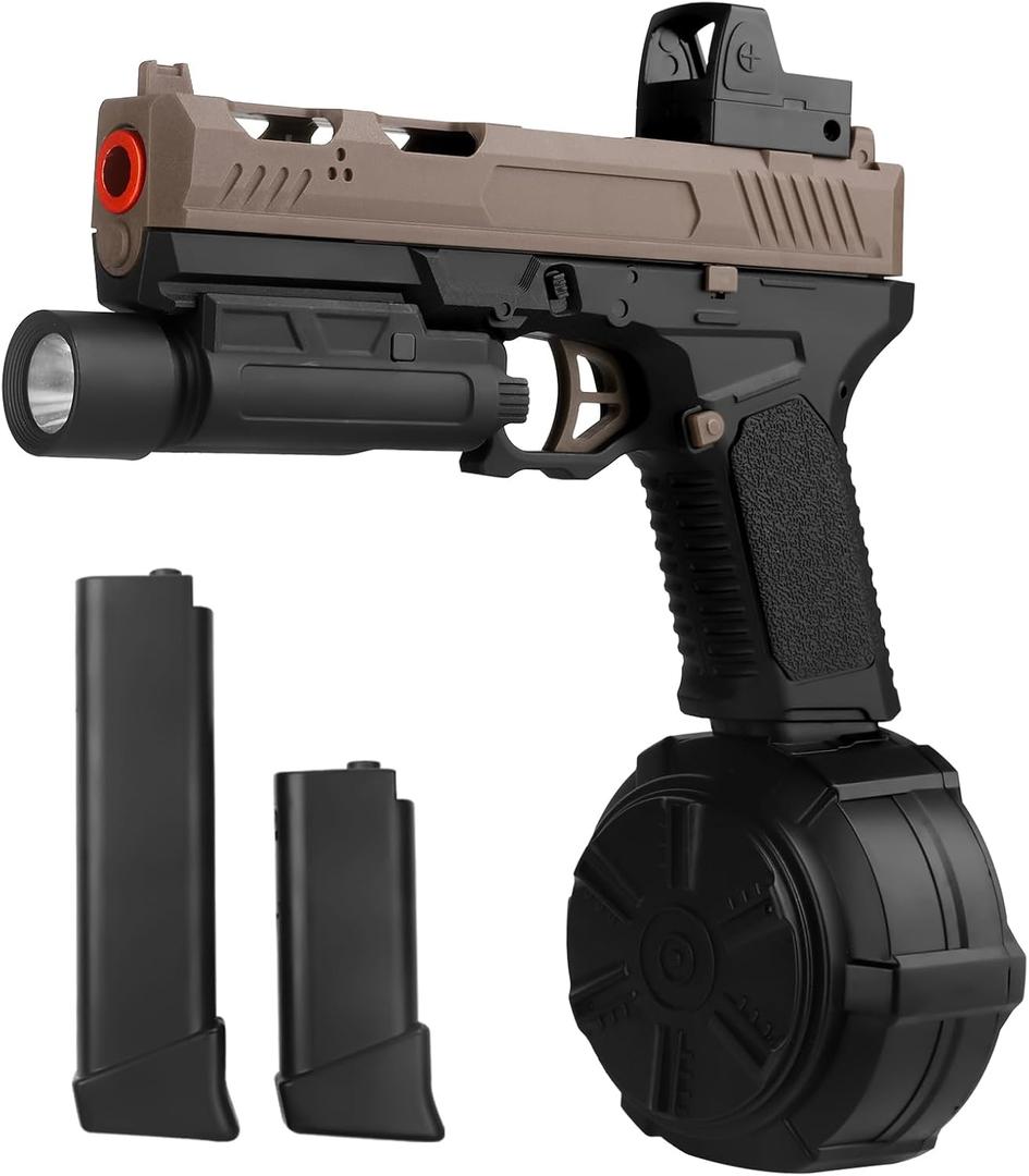 Electric Gel Blaster Toys New X8, Full Auto Splat-Blaster Includes Drum and Goggles for Outdoor Team Game, X2 Upgrade Version for Ages 14+,Sandy Electric Gel Blaster Toys New X8, Full Auto Splat-Blaster Includes Drum and Goggles for Outdoor Team Game, X2 Upgrade Version for Ages 14+,Sandy