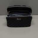 BOYATU Travel Makeup Bag Organizer Cosmetic Bag: 3 Pcs Set Large Capacity Make up Bag with Compartments - Waterproof Leather Toiletry Bags with Handle Travel Essentials Case Gifts for Women (01-Black)