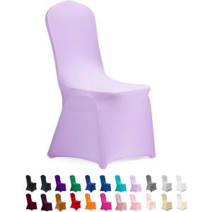 Peomeise Stretch Spandex Chair Cover for Wedding Party Dining Banquet Event (Lavender, 12)