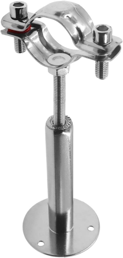 Pipe Supports, Stainless Steel Adjustable Pipe Bracket, Wall & Ceiling Mount, Silver (32-34mm/1.26-1.34'')