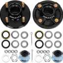 2 Sets 4 Lug Trailer Hub Kit for 2000 Lbs4 Lug Trailer Wheel Hub Fit 1" and 1-1/16" Trailer Straight Spindles, 4 * 4" Trailer Axle Kit, Boat Trailer Hubs 4 Lug(only for Straight Spindle)