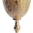 V19 Elegant 9-Inch Gold-Plated Brass Goblet Handmade Royal Kings Chalice Vintage Metal Champagne & Glasses Decorative Drinkware for Home Bar, Parties (Without Box, 6 Inch) (0.1 Ounces)