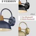 Dusk to Dawn Barn Lights, HWH Modern Exterior Wall Sconce Light, Outdoor Barn Wall Sconce Porch Light Fixture, Hammered Metal Shade, Dark Blue Finish, 5HZG70B-PC SF