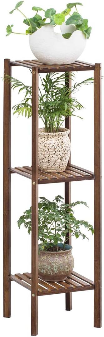 COPREE Bamboo Utility 3 Tier Plant Stand Rack Multiple Flower Pot Holder Shelf Indoor Outdoor Planter Display shelving unit for Patio Garden