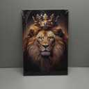LZIMU Lion Canvas Wall Art Lion King with Gold Crown Poster Prints African Wildlife Paintings for Living Room Office Decor(Picture-4, (16.00" x 24.00"))