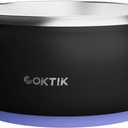 COKTIK Dog Bowl, Insulated Stainless Steel Food Bowls for Dogs & Cats, Non-Slip Dog Bowls Water Bowl Large Breed, Easy to Clean, Durable and Dishwasher Safe (64oz, Black)