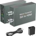 SDI to HDMI Converter with SDI Loop Out, 1080p HD-SDI / 3G-SDI/SD-SDI to HDMI Video Audio Converter, BNC to HDMI Adapter for SDI Camera Monitor Projector