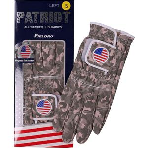 Patriot Golf Glove Ball Marker Men's Womens Premium Synthetic Left Hand Right Hand (Medium, Gray)