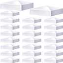 Taiyin 24 Pcs Pyramid White PVC Vinyl Post Top Caps, Fence and Deck Post Caps for Vinyl Fence Posts (4 x 4 Inch)