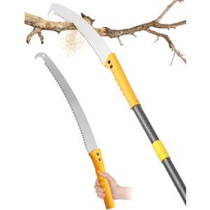 14FT Pole Saws for Tree Trimming: 2-in-1 Pole Saw With with Adjustable Length & Steel Blade Lightweight Manual Pruning Tool for Forestry Yard Garden Patio