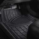 FH Group Premium Liners Tall Channel Trimmable All Weather Rubber Full Set Car Floor Mats (Black) w. Trimmable All-Season Cargo Liner (Black) - Universal Fit for Cars Trucks and SUVs