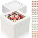 15 PCS Cake Boxes 10 Inch, 10x10x8 Tall Cake Box, 10 Inch Cake Box with Window, White Bakery Boxes, Large Baking Boxes, Cajas Para Pasteles, 10x10 Cake Boxes for Birthday, Wedding, Party, Business