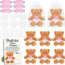 25 Pack Baby Shower Games Blindfold Diaper Changing Kit - 12 Inch Bear Dolls with Diapers, Fun Bridal Shower & Gender Reveal Games Supplies, Group Activity for Adults(Pink)