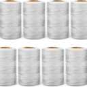 Woanger 8 Rolls Mason Line 500 Feet Length Braided Mason Nylon String Masonry Nylon Twine for Construction Gardening Crafting DIY Project Workshop (White)