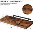 Fun Memories Floating Shelves - 2 Pack 12 Inch Rustic Wooden Wall Shelves - Extra Deeper & Thicker Wall Mounted Storage Shelf for Living Room, Kitchen, Farmhouse - 36" W x 12" D x 1.8" H - Brown
