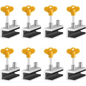 Window Locks, 8 Sets Sliding Security Window Lock with Key for Vertical & Horizontal Sliding Windows & Sliding Doors, Adjustable Window Locks Security Window Stoppers for Patio Bedroom Home and Office