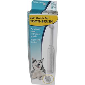 Penn-Plax 360 Electric Pet Toothbrush  Battery Operated (AA)  Super Soft Bristles for Ultimate Comfort  Safe for All Dogs and Cats