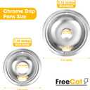 Drip Pan Kit,Universal Chrome Burner Drip Bowls Replacement for Whirlpool Kitchen Aid Range Parts W10278125 W10196405 W1019640,4 Pack (2x6" and 2x8")
