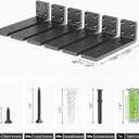 HOZE Heavy Duty Shelf Brackets 6-Inch, 6 Pack, Modern Black Matte Finish, 1/5" Thick Steel, Metal L Brackets, Easy-to-Install, Strong Support for Shelves, Versatile & Stylish (6 Inch - 6 Pack)