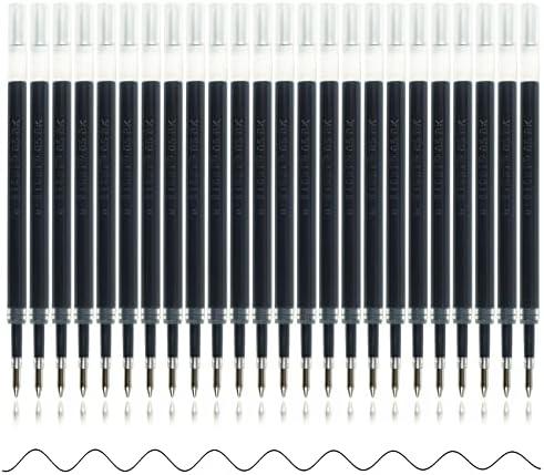 24 Pcs Retractable Black Gel Ink Refills, 0.7 mm Point Black Ink