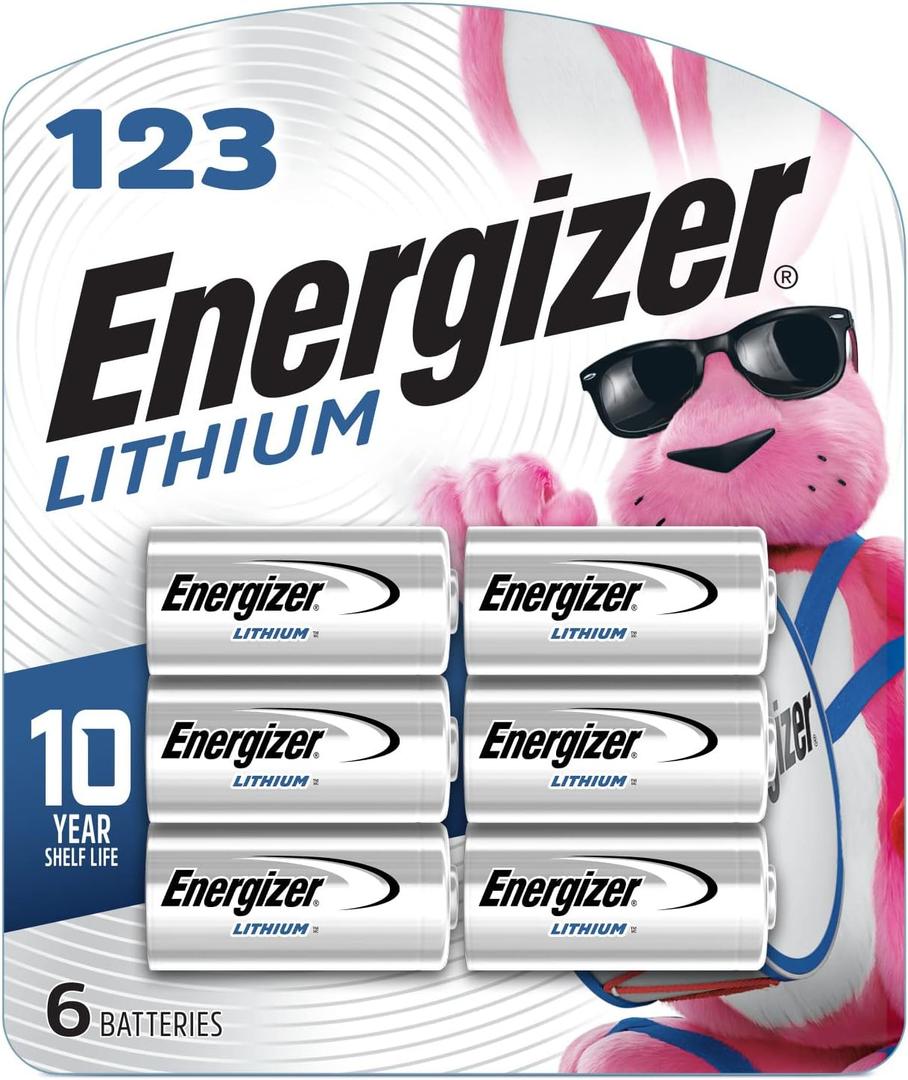 Energizer 123 Lithium Batteries (6 Pack), 3V Photo Batteries