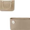 Rubber Beach Bag Organizer Compatible with Bogg Bag X Large Open Tote Bag,Divider Pouch for BOGG BAG Accessories Purse Organizer Insert (Beige, Large)