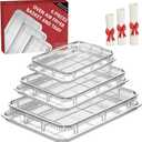 Air Fryer Basket for Oven, 3 Set Oven Air Fryer Basket and Tray Set with 90 PCS Parchment Papers, THORSES Thickened NonStick Stainless Steel Air Fryer Pan and Crisper Tray-Extra Large & Large & Medium