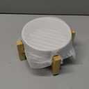 Havniva Ceramic Raised Dog and Cat Bowl Set, 2 Heights Elevated Stand, Food and Water Bowl for Small Breed Dogs, Cats, Kitty, Weighted Dog Dishes, Pet Bowls(5.1'', 13.5oz, White)