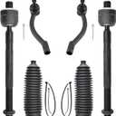 6pcs Front Steering Kit Tie Rod End Inner and Outer and Boots for Hyundai Elantra 2011-2017 and for Hyundai Veloster 2012-2017
