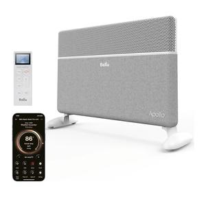 Ballu Convection Panel Space Heater for Large Room,Smart Quiet Heater with Programmable Thermostat,WiFi App Control,Inverter Energy Efficient for Indoor Use,Compatible with Alexa,White