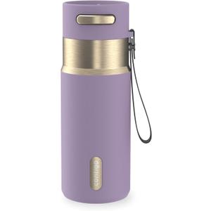 Contigo AutoSeal 16 oz Stainless Steel Vacuum-Insulated Water Bottle with Leakproof Push-Button Spout & Lock, Carry Strap, BPA-Free & Lead-Free, Dishwasher Safe