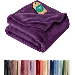 Ultra Soft Fleece Blanket Throw Size - Flannel Fleece Luxury Throw Blanket - Lightweight for Couch Bed Chair - Thick, Warm and Breathable - All Season Cozy Anti-Static Microplush Bedding, Purple