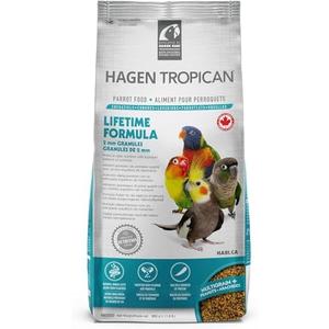 HARI Tropican Bird Food, Hagen Parrot Food with Peanuts & Sunflower Seeds, Maintenance Parrot Granules 2 mm, Lifetime Formula, 1.8 lb Bag, Pack of 2