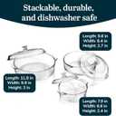 Libbey Baker's Basics 3-Piece Glass Casserole Dishes with Glass Covers, Stackable Casserole Dishes for Oven, Microwave, Refrigerator, Versatile Baking Dish Set