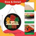 3D Juneteenth Freedom Day Door Sign,Juneteenth Wreaths for Front Door,African American Freedom Day Decor,Pride Black History Sign,June 1865 Independence Day Decor for Home Porch Yard