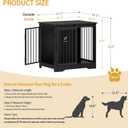 Hzuaneri 27.2" Dog Crate Furniture with Barn Door, Heavy Duty Dog Kennel Indoor with 2 Doors, Wooden Pet Cage End Table for Small Medium Dogs up to 22 lb, Anti-Chew Anti-Escape, Black DFC84304B