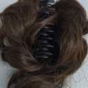 Messy Bun Hair Piece Claw Clip Bun Hair Accessories for Women Messy Wavy Curly Hair Bun Extensions Short Tousled Updo Synthetic Hair Bun Ponytail Extension(Medium chestnut Brown) (#8)