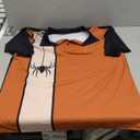 WHO IN SHOP Men's Halloween Shirts Cute Scary Horror Short Sleeve Button Up Shirt (X-Large)