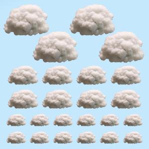 24 Pcs Artificial Clouds Decorations Prop Imitation 3D Cloud Hanging Decor Cloud Shape DIY Decorative Hanging Ornament for Stage Wedding Party Stage Show Room Decor.