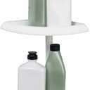 Zenma Home 4 Tier Tension Pole Shower Caddy Plastic Corner Pole Adjustable Shelves 5-8ft White