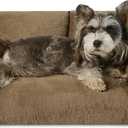 Hollypet Fluffy Dog Cat Bed Pet Couch Beds Plush Soft Warming Washable Puppy Bed for Small Medium Dogs and Large Cats, Dark Brown, 24" L x 18" W x 10" Th