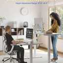 YIHAYO Electric Standing Desk, 48 x 24 Inches Stand Up Desk with Splice Board, Adjustable Height Desk, Computer Desk for Home Office, White Frame/White Top