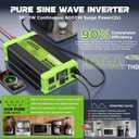 Vansdon 3000W Pure Sine Wave Inverter 12V DC to 120V AC Power Inverters for RV,Truck, Solar, Home, Off-Grid, Car with LCD Display, 3 AC Outlet, 30W USB-C, 5V 2.1A USB,Remote Control, Surge 6000W