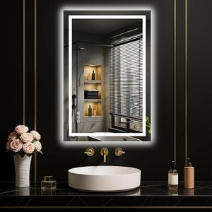LOAAO 20"x30" LED Mirror for Bathroom, Lighted Bathroom Mirror with Lights, Anti-Fog, Dimmable, Memory Function, Easy to Install, Clear Reflection