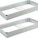 8x4x1ft(2 Pack) Galvanized Raised Garden Bed,Outdoor Planter Box Metal Patio Kit Planting Bed for Vegetables Flowers Herb,Silver