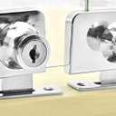 TOVOT 4PCS Glass Locks with Same Keys Locks for Showcase Display Cabinet, 5-8mm Thicken Glass, Single Door